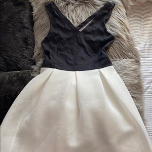 Black and white cocktail dress